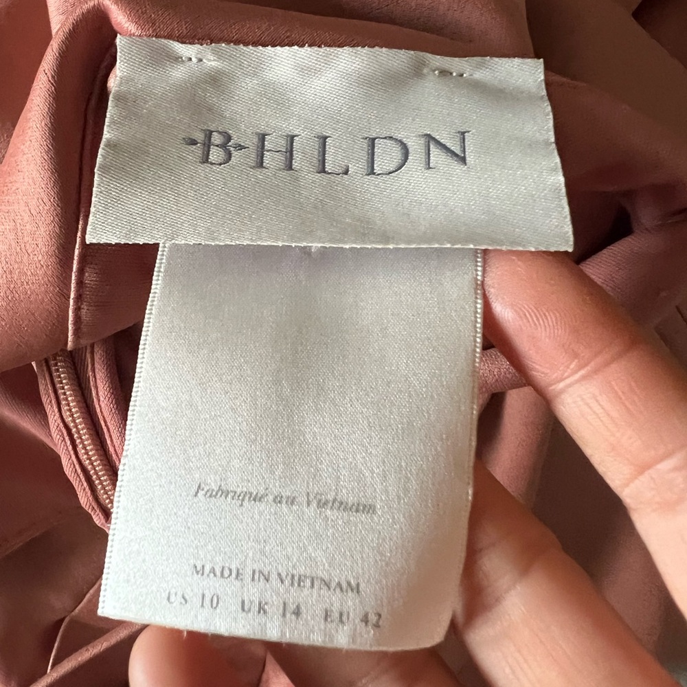BHLDN Freya Satin Charmeuse Maxi Dress US Sz 10 Dusty Rose Mauve Pink Bridal - Picture 6 of 16